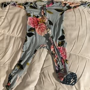 Posh Peanut Newborn Floral Baby Onesie with Zipper